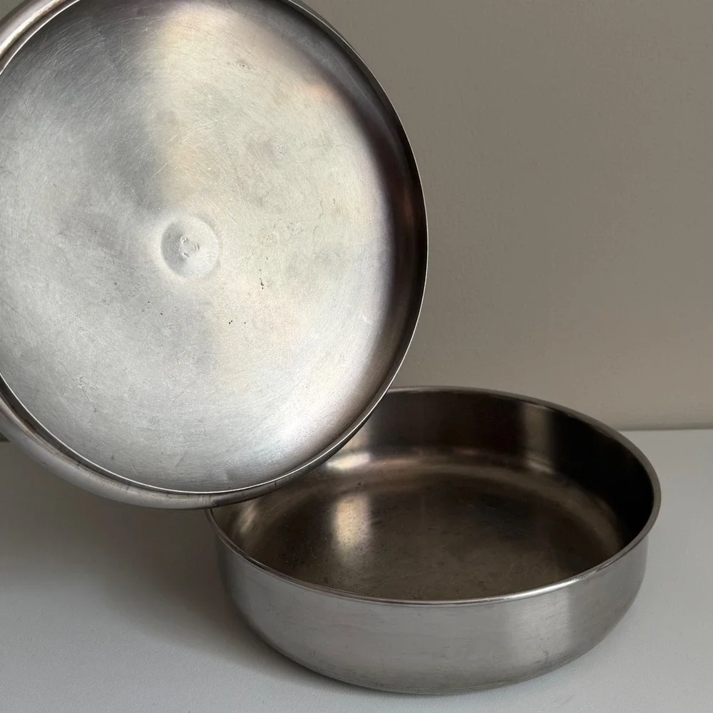 Vintage Farberware Covered Skillet Sauce Pan Aluminum Clad Stainless Steel USA